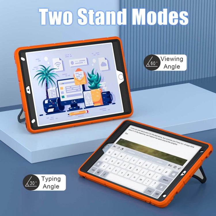 For iPad 10.2 2021 / 2020 / 2019 Silicone + PC Shockproof Protective Tablet Case (Black+Orange) - iPad 10.2 Cases by buy2fix | Online Shopping UK | buy2fix