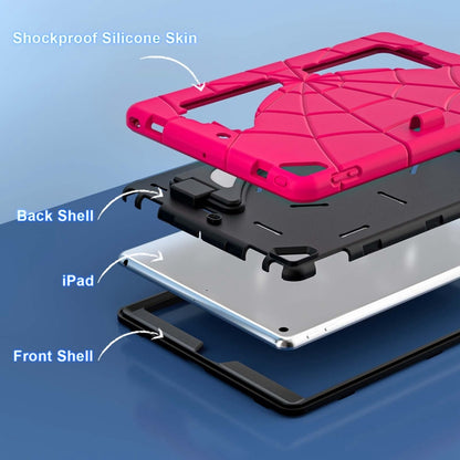 For iPad 10.2 2021 / 2020 / 2019 Silicone + PC Shockproof Protective Tablet Case (Black Pink) - iPad 10.2 Cases by buy2fix | Online Shopping UK | buy2fix