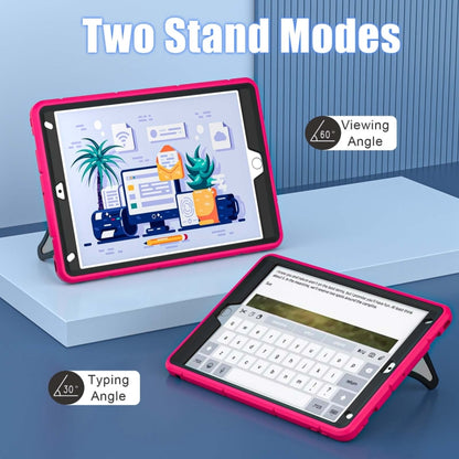 For iPad 10.2 2021 / 2020 / 2019 Silicone + PC Shockproof Protective Tablet Case (Black Pink) - iPad 10.2 Cases by buy2fix | Online Shopping UK | buy2fix