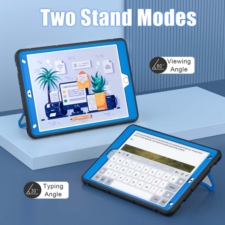 For iPad 10.2 2021 / 2020 / 2019 Silicone + PC Shockproof Protective Tablet Case (Black Blue) - iPad 10.2 Cases by buy2fix | Online Shopping UK | buy2fix