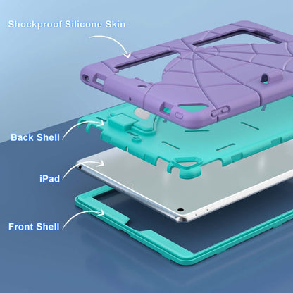 For iPad 10.2 2021 / 2020 / 2019 Silicone + PC Shockproof Protective Tablet Case (Purple + Mint Green) - iPad 10.2 Cases by buy2fix | Online Shopping UK | buy2fix