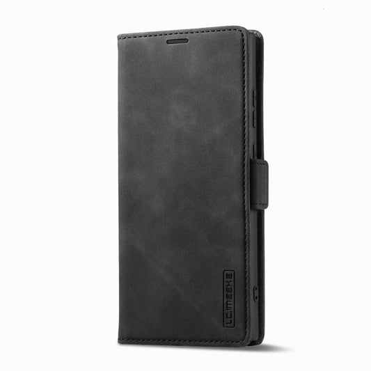 For Samsung Galaxy S23 Ultra 5G LC.IMEEKE Strong Magnetism Microfiber Leather Phone Case(Black) by LC.IMEEKE