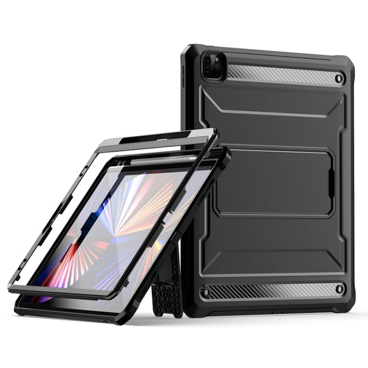 For iPad Pro 12.9 2021/2020/2018 Explorer PC + TPU Tablet Protective Case with Pen Slot(Black) - iPad Pro 12.9 (2022/2021) Cases by buy2fix | Online Shopping UK | buy2fix