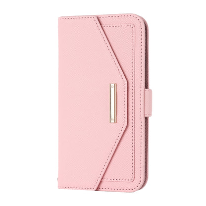 For iPhone 11 Pro Cross Texture Lanyard Leather Phone Case(Pink) - iPhone 11 Pro Cases by buy2fix | Online Shopping UK | buy2fix