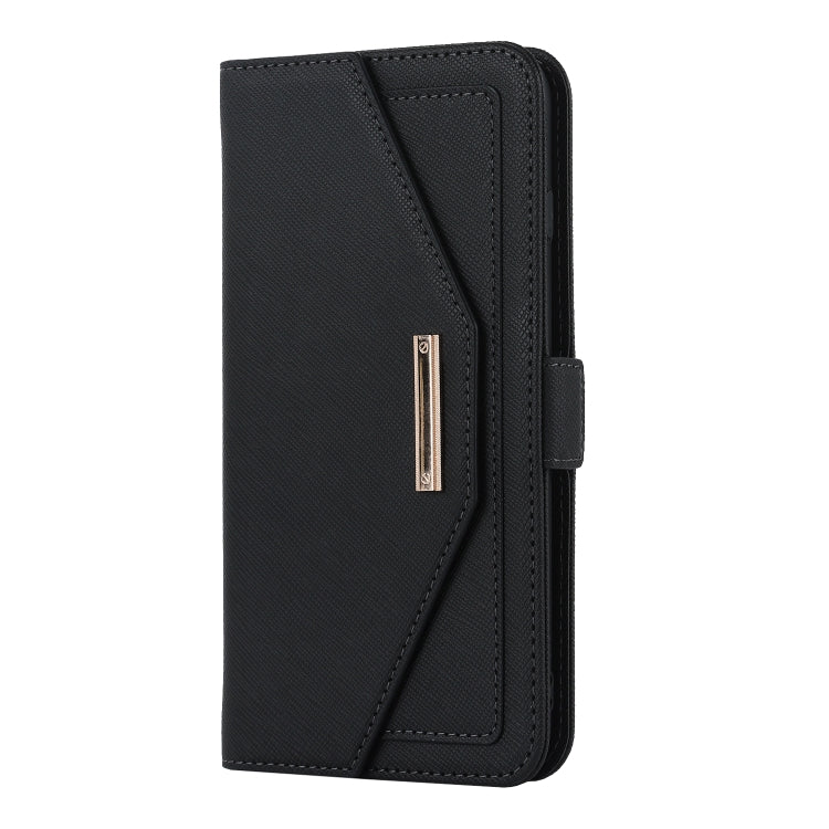 For iPhone 8 Plus / 7 Plus Cross Texture Lanyard Leather Phone Case(Black) - More iPhone Cases by buy2fix | Online Shopping UK | buy2fix