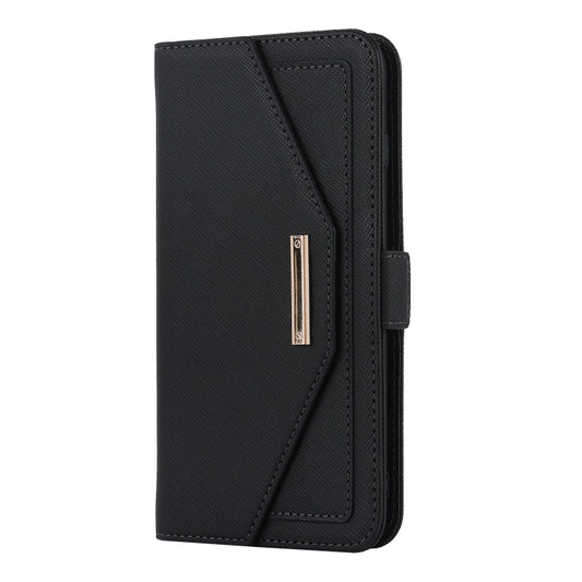 For iPhone 8 Plus / 7 Plus Cross Texture Lanyard Leather Phone Case(Black) - More iPhone Cases by buy2fix | Online Shopping UK | buy2fix