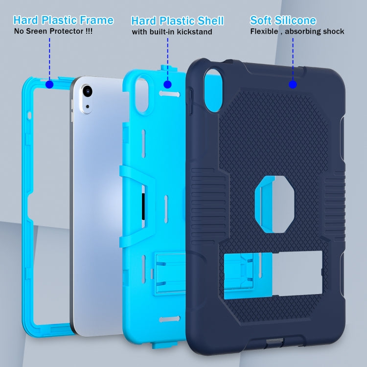 For iPad 2025 / 2022 Contrast Color Robot Silicone + PC Tablet Cas(Navy Blue+Blue) - iPad 2025 / 2022 Cases by buy2fix | Online Shopping UK | buy2fix