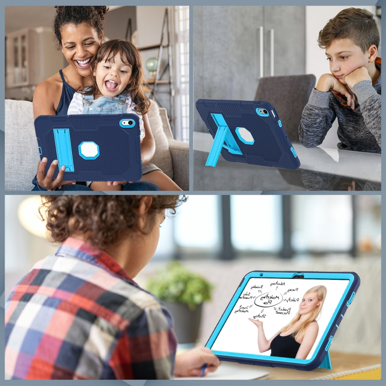 For iPad 2025 / 2022 Contrast Color Robot Silicone + PC Tablet Cas(Navy Blue+Blue) - iPad 2025 / 2022 Cases by buy2fix | Online Shopping UK | buy2fix