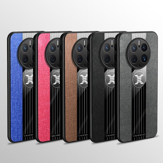 For Huawei Mate 50 Pro XINLI Stitching Cloth Textue TPU Phone Case with Ring Holder(Black) by XINLI