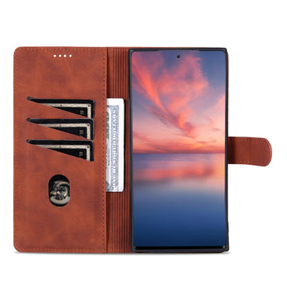 For Samsung Galaxy S23 Ultra 5G AZNS Skin Feel Calf Texture Flip Leather Phone Case(Brown) - Galaxy S23 Ultra 5G Cases by AZNS | Online Shopping UK | buy2fix