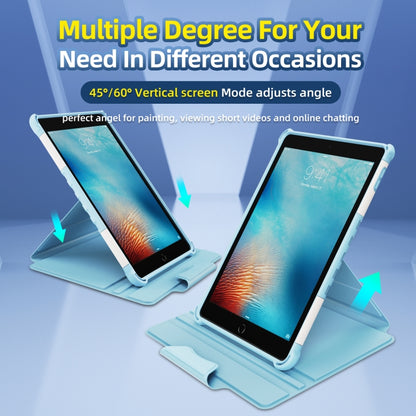 For iPad 9.7 2018/2017 / Air 1/Air 2 360 Degree Rotating Armored Smart Tablet Leather Case(Blue) by buy2fix