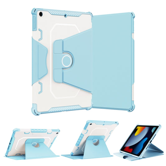 For iPad 10.2 2021 360 Degree Rotating Armored Smart Tablet Leather Case(Blue) by buy2fix