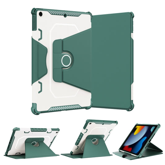 For iPad 10.2 2021 360 Degree Rotating Armored Smart Tablet Leather Case(Green) by buy2fix