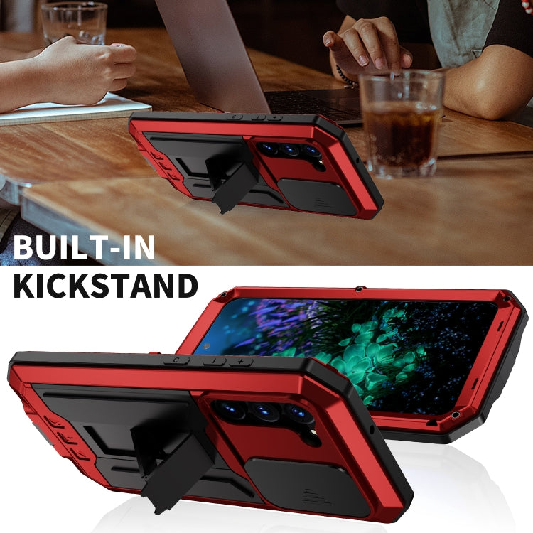 For Samsung Galaxy S23+ 5G R-JUST Sliding Camera Design Life Waterproof Dustproof Shockproof Phone Case(Red) by R-JUST