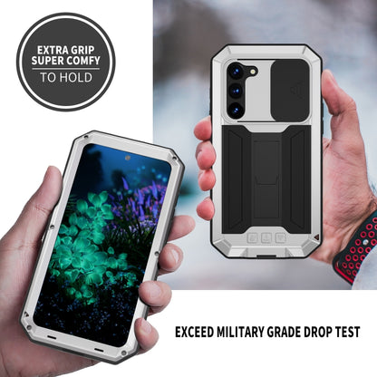 For Samsung Galaxy S23+ 5G R-JUST Sliding Camera Design Life Waterproof Dustproof Shockproof Phone Case(Silver) - Galaxy S23+ 5G Cases by R-JUST | Online Shopping UK | buy2fix