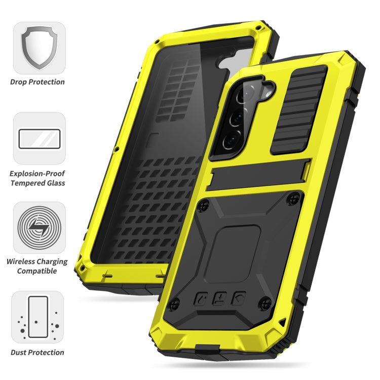 For Samsung Galaxy S23 5G R-JUST Life Waterproof Dustproof Shockproof Phone Case(Yellow) - Galaxy S23 5G Cases by R-JUST | Online Shopping UK | buy2fix