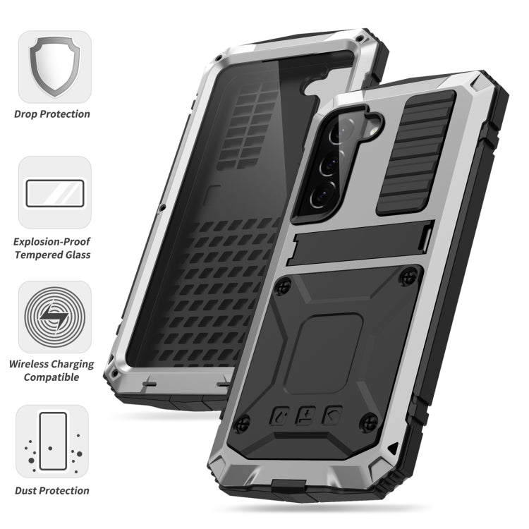 For Samsung Galaxy S23 5G R-JUST Life Waterproof Dustproof Shockproof Phone Case(Silver) by R-JUST
