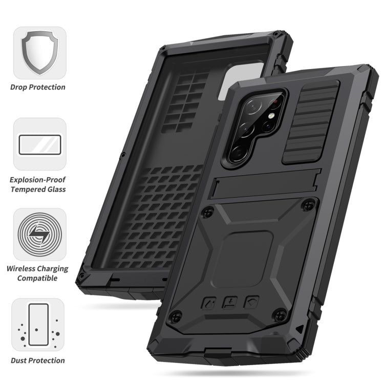 For Samsung Galaxy S23 Ultra 5G R-JUST Life Waterproof Dustproof Shockproof Phone Case(Black) by R-JUST