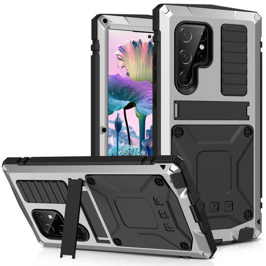 For Samsung Galaxy S23 Ultra 5G R-JUST Life Waterproof Dustproof Shockproof Phone Case(Silver)