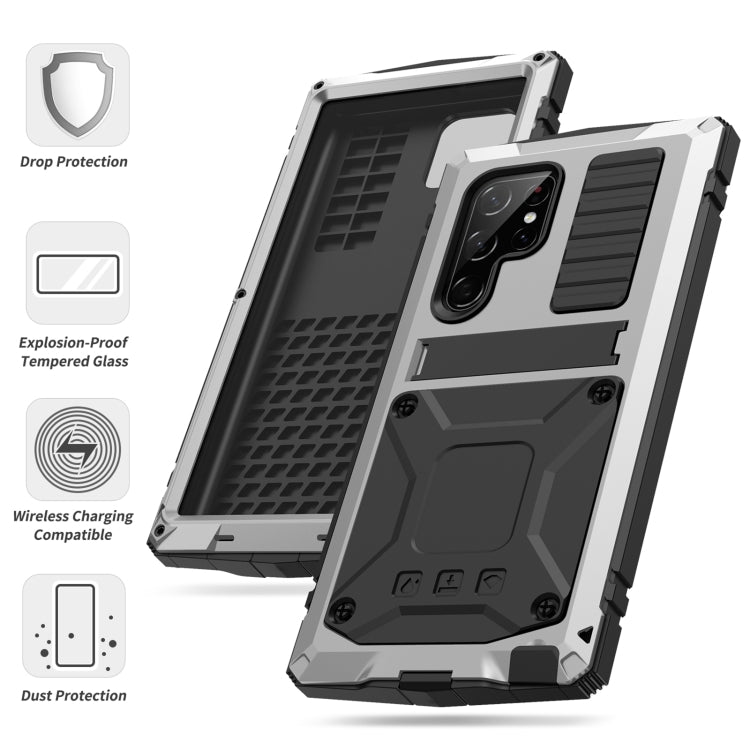 For Samsung Galaxy S23 Ultra 5G R-JUST Life Waterproof Dustproof Shockproof Phone Case(Silver) by R-JUST