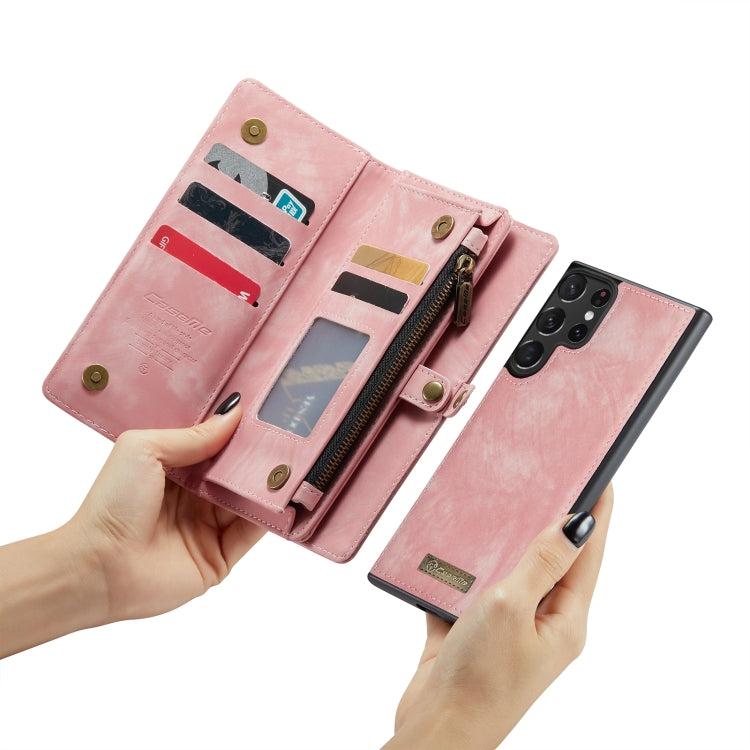 For Samsung Galaxy S23 Ultra 5G CaseMe 008 Detachable Multifunctional Leather Phone Case(Pink) by CaseMe
