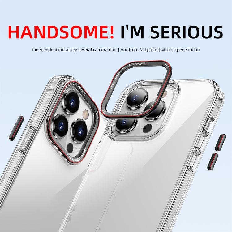 For iPhone 14 Pro iPAKY MG Series Transparent PC Phone Case(Transparent Black) - iPhone 14 Pro Cases by iPAKY | Online Shopping UK | buy2fix