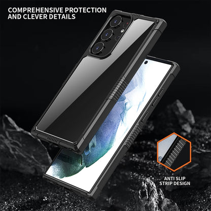 For Samsung Galaxy S23 5G iPAKY Transparent PC + TPU Shockproof Phone Case(Black) - Galaxy S23 5G Cases by iPAKY | Online Shopping UK | buy2fix