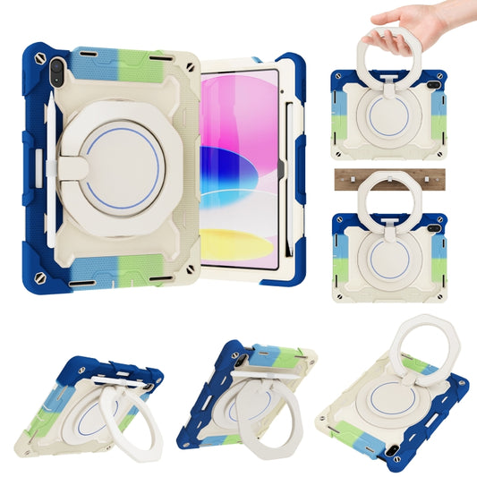 For iPad 2025 / 2022 Armor Contrast Color Silicone + PC Tablet Case(Colorful Blue) by buy2fix