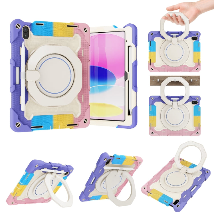 For iPad 2025 / 2022 Armor Contrast Color Silicone + PC Tablet Case(Colorful Pink) - iPad 2025 / 2022 Cases by buy2fix | Online Shopping UK | buy2fix