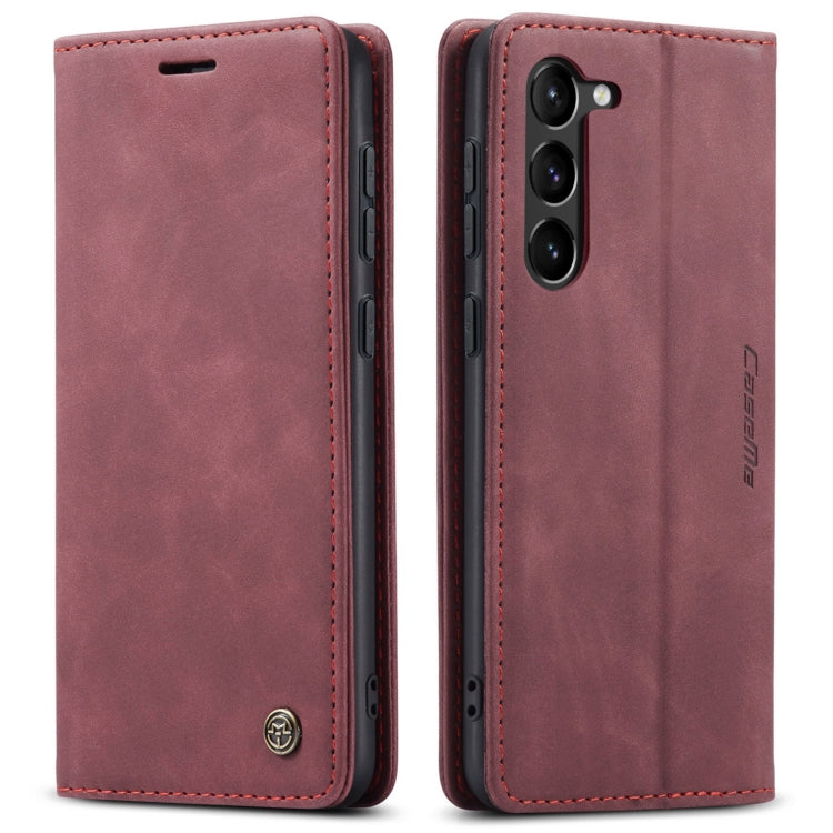 For Samsung Galaxy S23 5G CaseMe 013 Multifunctional Horizontal Flip Leather Phone Case(Wine Red) by CaseMe