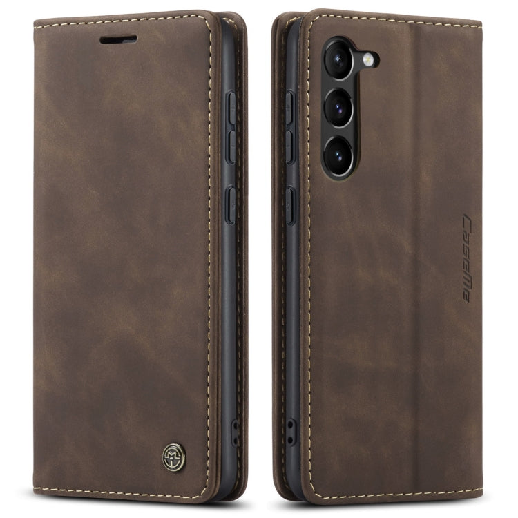 For Samsung Galaxy S23+ 5G CaseMe 013 Multifunctional Horizontal Flip Leather Phone Case(Coffee) by CaseMe