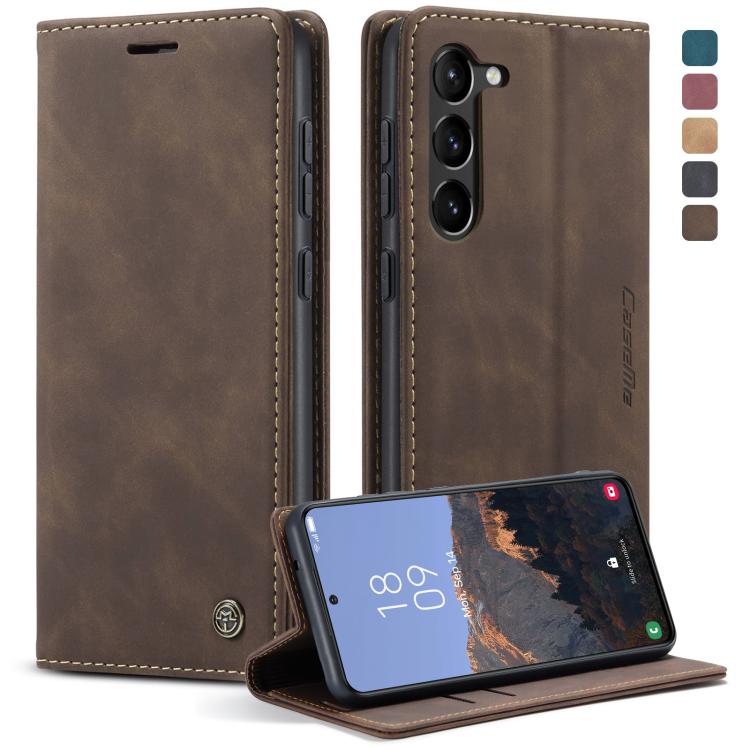 For Samsung Galaxy S23+ 5G CaseMe 013 Multifunctional Horizontal Flip Leather Phone Case(Coffee) by CaseMe