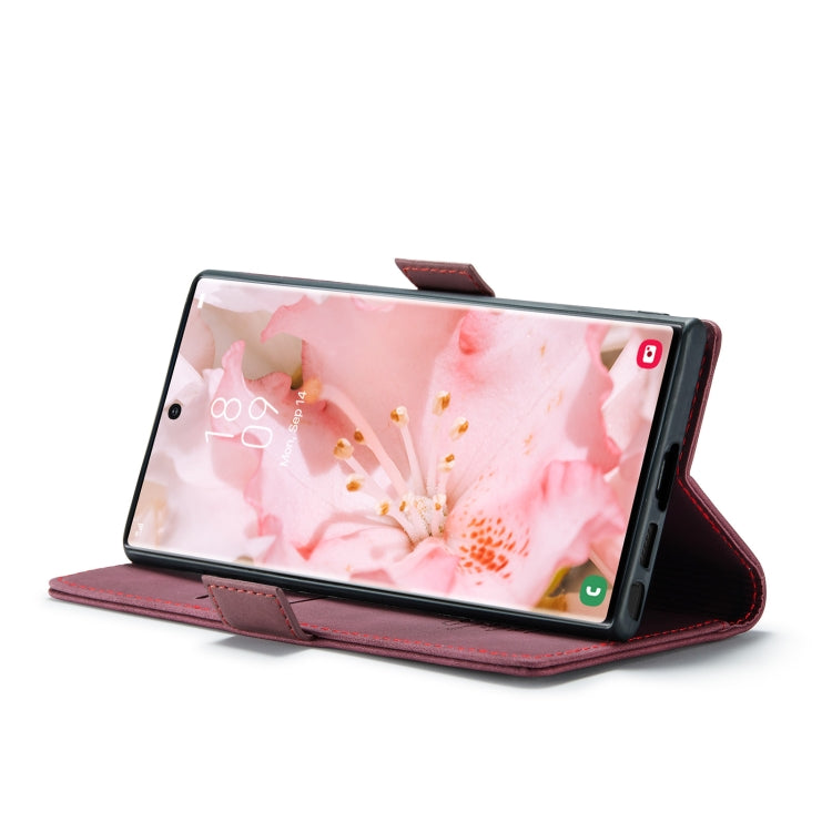 For Samsung Galaxy S23 Ultra 5G CaseMe 013 Multifunctional Horizontal Flip Leather Phone Case(Wine Red) by CaseMe