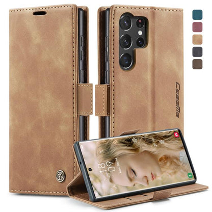 For Samsung Galaxy S23 Ultra 5G CaseMe 013 Multifunctional Horizontal Flip Leather Phone Case(Brown) by CaseMe