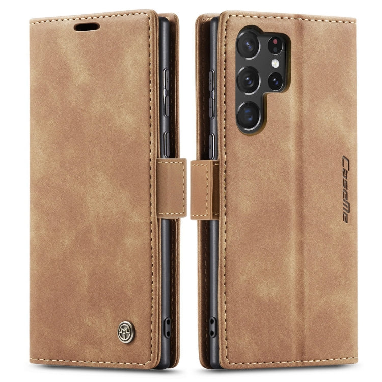 For Samsung Galaxy S23 Ultra 5G CaseMe 013 Multifunctional Horizontal Flip Leather Phone Case(Brown) by CaseMe