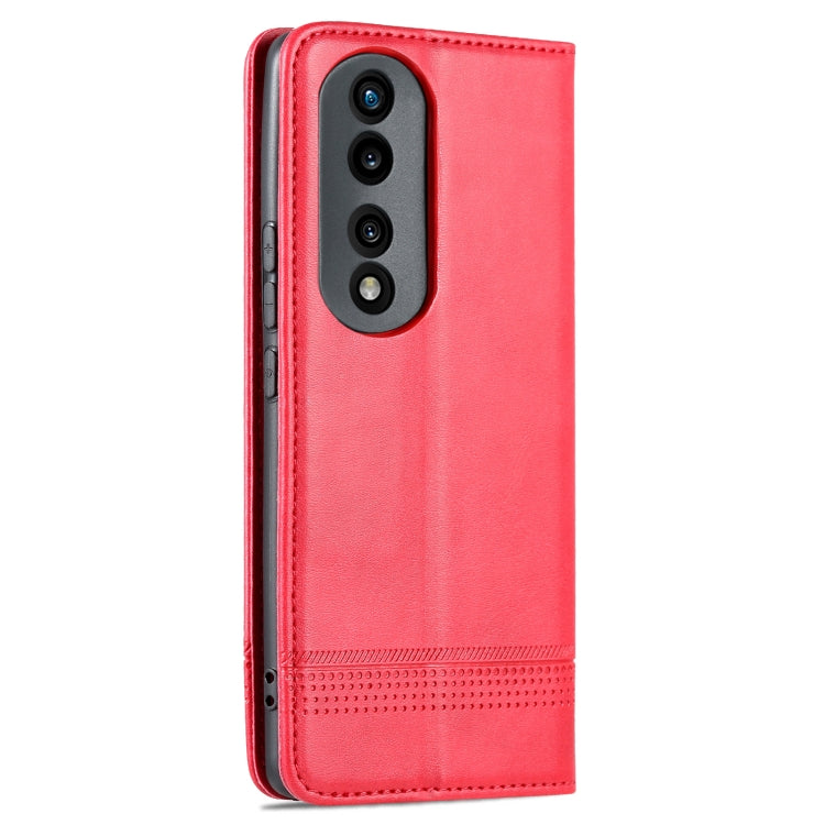 For Honor 80 AZNS Magnetic Calf Texture Leather Phone Case(Red) - Honor Cases by AZNS | Online Shopping UK | buy2fix