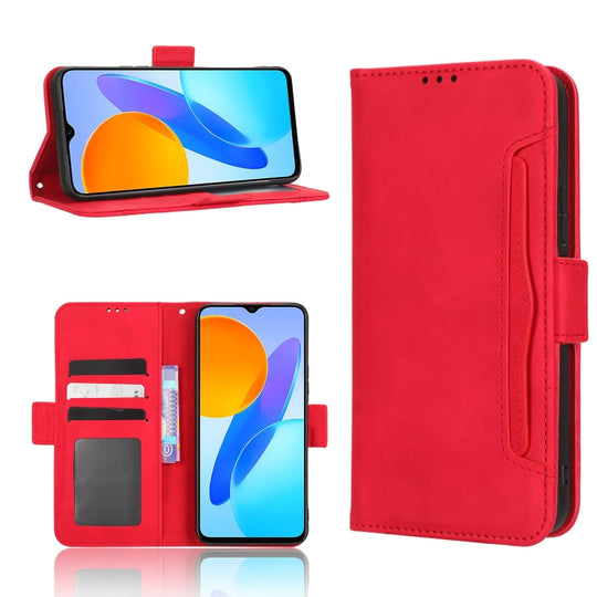 For Honor Play 6C / X8 5G / X6 4G Skin Feel Calf Texture Card Slots Leather Phone Case(Red)