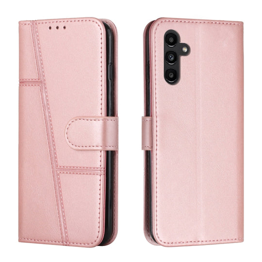 For Samsung Galaxy A54 5G Stitching Calf Texture Buckle Leather Phone Case(Rose Gold)