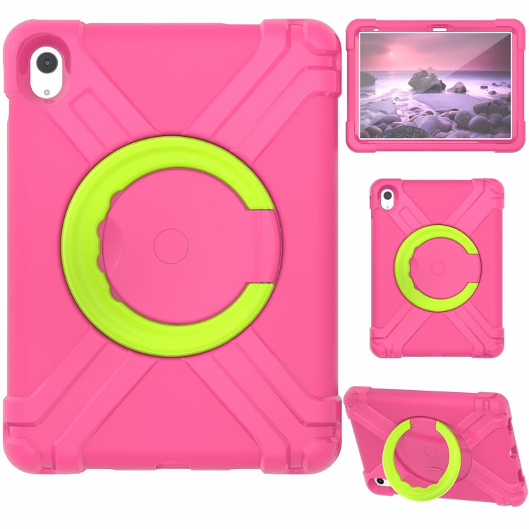 For iPad 2025 / 2022 EVA + PC Tablet Protective Case with 360 Rotating Bracket(Rose Red+Grass Green) - iPad 2025 / 2022 Cases by buy2fix | Online Shopping UK | buy2fix
