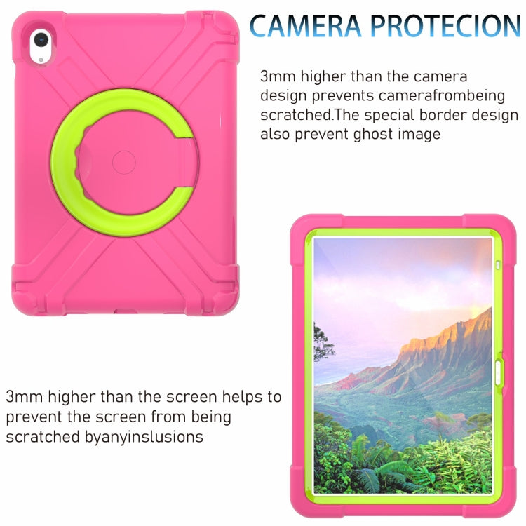 For iPad 2025 / 2022 EVA + PC Tablet Protective Case with 360 Rotating Bracket(Rose Red+Grass Green) - iPad 2025 / 2022 Cases by buy2fix | Online Shopping UK | buy2fix