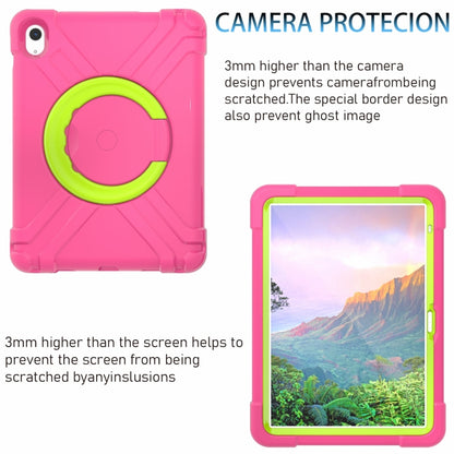 For iPad 2025 / 2022 EVA + PC Tablet Protective Case with 360 Rotating Bracket(Rose Red+Grass Green) - iPad 2025 / 2022 Cases by buy2fix | Online Shopping UK | buy2fix