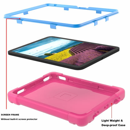 For iPad 2025 / 2022 EVA + PC Tablet Protective Case with 360 Rotating Bracket(Rose Red+Blue) - iPad 2025 / 2022 Cases by buy2fix | Online Shopping UK | buy2fix