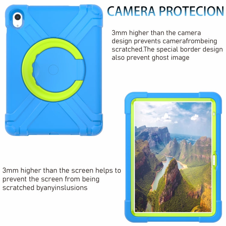 For iPad 2025 / 2022 EVA + PC Tablet Protective Case with 360 Rotating Bracket(Blue+Grass Green) - iPad 2025 / 2022 Cases by buy2fix | Online Shopping UK | buy2fix