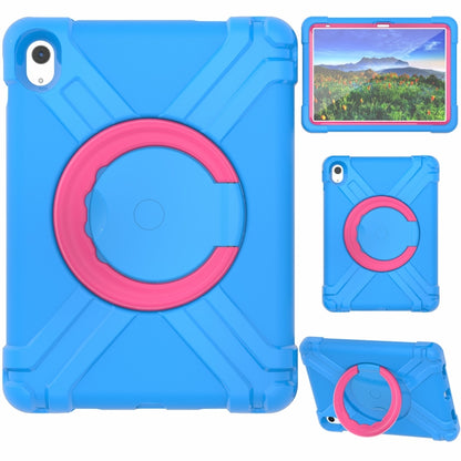For iPad 2025 / 2022 EVA + PC Tablet Protective Case with 360 Rotating Bracket(Blue+Rose Red) - iPad 2025 / 2022 Cases by buy2fix | Online Shopping UK | buy2fix