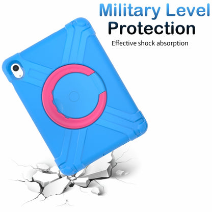 For iPad 2025 / 2022 EVA + PC Tablet Protective Case with 360 Rotating Bracket(Blue+Rose Red) - iPad 2025 / 2022 Cases by buy2fix | Online Shopping UK | buy2fix