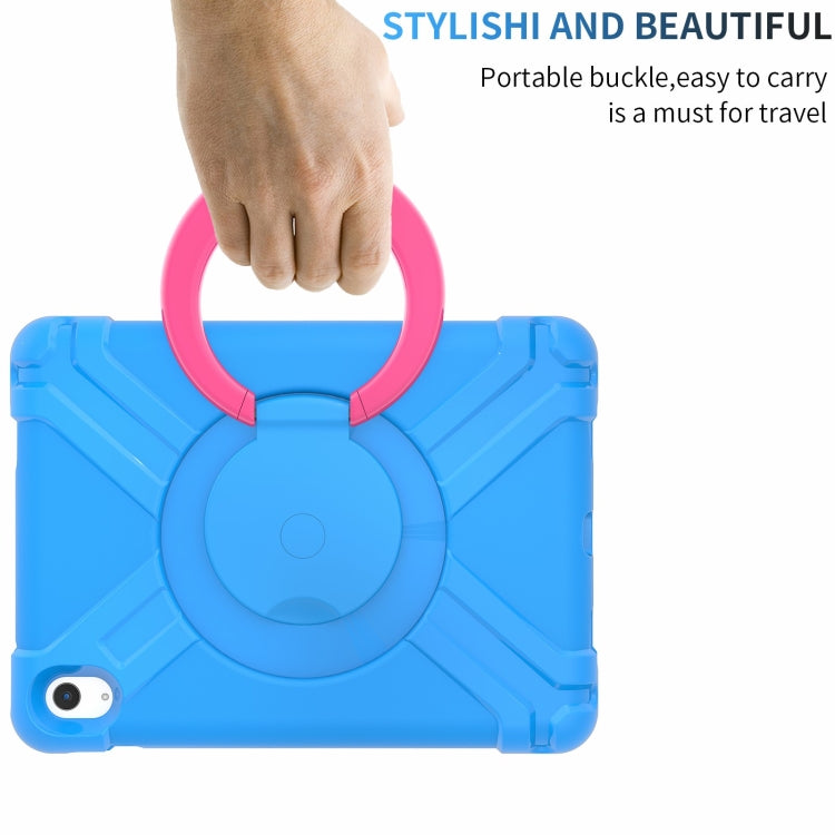 For iPad 2025 / 2022 EVA + PC Tablet Protective Case with 360 Rotating Bracket(Blue+Rose Red) - iPad 2025 / 2022 Cases by buy2fix | Online Shopping UK | buy2fix