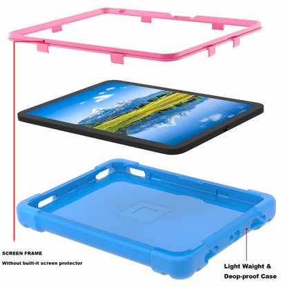 For iPad 2025 / 2022 EVA + PC Tablet Protective Case with 360 Rotating Bracket(Blue+Rose Red) - iPad 2025 / 2022 Cases by buy2fix | Online Shopping UK | buy2fix