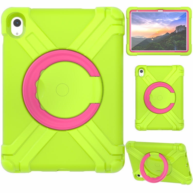 For iPad 2025 / 2022 EVA + PC Tablet Protective Case with 360 Rotating Bracket(Grass Green+Rose Red) - iPad 2025 / 2022 Cases by buy2fix | Online Shopping UK | buy2fix