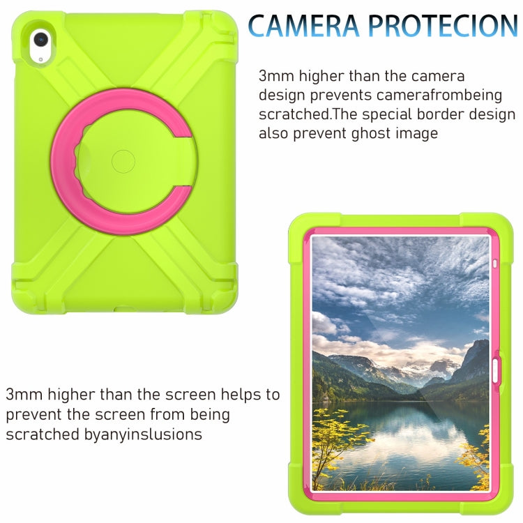 For iPad 2025 / 2022 EVA + PC Tablet Protective Case with 360 Rotating Bracket(Grass Green+Rose Red) - iPad 2025 / 2022 Cases by buy2fix | Online Shopping UK | buy2fix