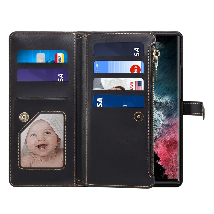For Samsung Galaxy S23 Ultra 5G ESEBLE Star Series Lanyard Zipper Wallet RFID Leather Case(Black) - Galaxy S23 Ultra 5G Cases by ESEBLE | Online Shopping UK | buy2fix